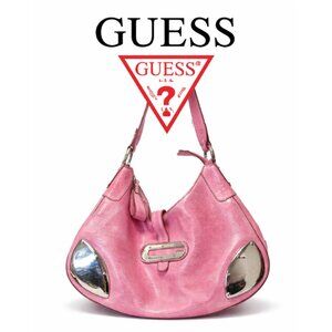 GUESS Pink Hobo Shoulder Bag – Metallic Accents
